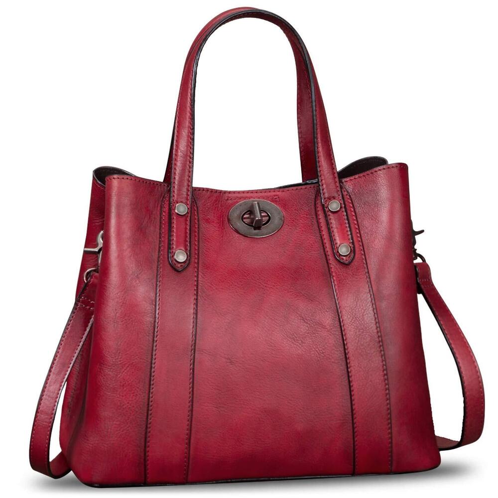 4986 Leather Handbags Satchel Purses Vintage Handmade Shoulder Bag Cowhide